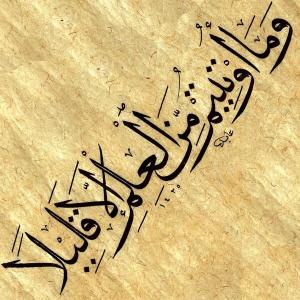 وما أوتيتم من العلم إلا قليلا