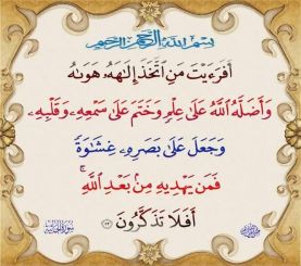 أفرأيت من اتخذ إلهه هواه