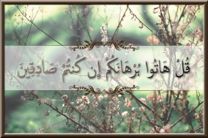 قل هاتوا برهانكم إن كنتم صادقين