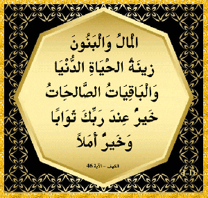 الْمَالُ وَالْبَنُونَ زِينَةُ الْحَيَاةِ الدُّنْيَا